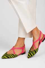 Zelina-Printed Cross Strap Flats