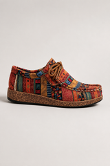 Renata-Patchwork Lace-Up Loafers
