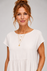 Alba-Cap Sleeve Midi Dress