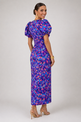 Sabrina-Puff Sleeve Midi Dress