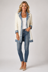 Brielle – Denim Trim Cotton Cardigan
