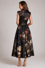 Velora – Midnight Garden Midi Dress