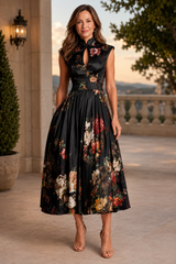 Velora – Midnight Garden Midi Dress