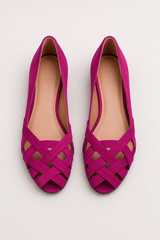 Roselle-Woven Peep Toe Flats