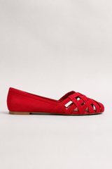 Roselle-Woven Peep Toe Flats