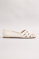 Roselle-Woven Peep Toe Flats