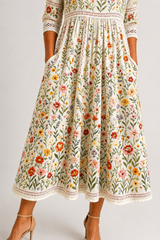 Florina-Floral Lace Midi Dress