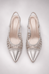 Mila-Metallic Slingback Heels