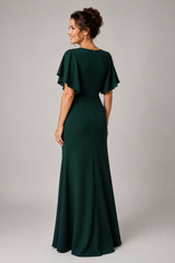 Veloria – Elegant Flutter Sleeve Maxi Dress