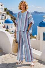 Santorini – Breeze Stripe Two-Piece Set