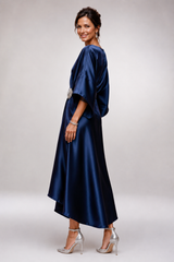 Valoria – Regal Drape Satin Dress