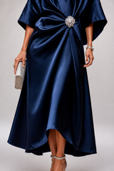 Valoria – Regal Drape Satin Dress