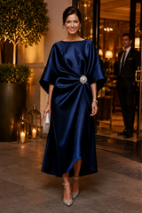 Valoria – Regal Drape Satin Dress