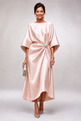 Valoria – Regal Drape Satin Dress