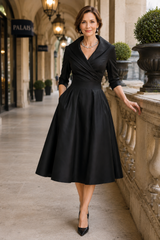 Belladonna – Satin Elegance Midi Dress