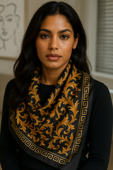 Galina Black Foulard (88cm - 100% Silk)