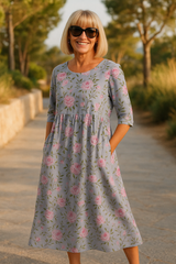 Elarisse - Botanical Charm Midi Dress