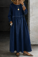 Delphine - Denim-Look Maxi Dress
