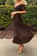 Women's Elegant Mesh Boutonniere Dress