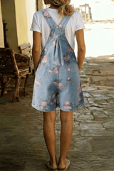 Rosabelle - Floral Denim Short Dungarees