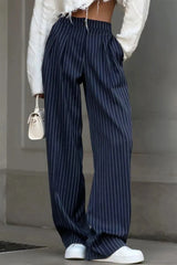 Pinstripe Wide Leg Pants