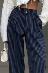 Pinstripe Wide Leg Pants