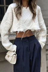 Pinstripe Wide Leg Pants