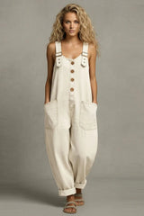 Avenlie - Relaxed Denim Overall Jumpsuit
