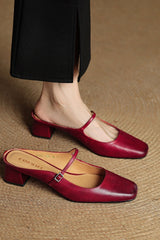 Roselisse - Leather Mule Pumps