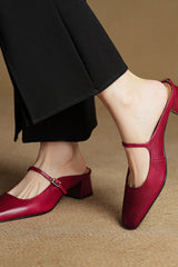 Roselisse - Leather Mule Pumps