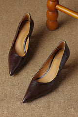 Veloura - Pointed Leather Pumps