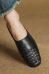 Brunelle - Woven Leather Flats