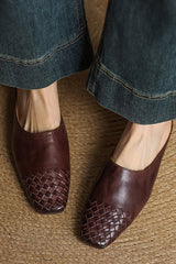 Brunelle - Woven Leather Flats