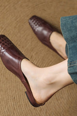 Brunelle - Woven Leather Flats