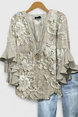 Arlisse – Bohemian Print Ruffle Blouse