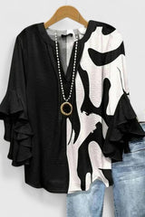 Arlisse – Bohemian Print Ruffle Blouse
