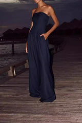 The Bare Ease – Strapless Draped Jumpsuit