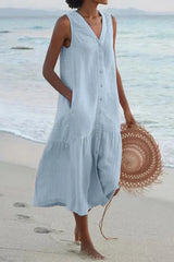 Coralie – Pure Cotton Coastal Maxi Dress
