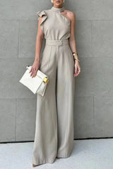 The Modern Grace – Asymmetric High-Neck Jumpsuit