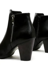 Retro Chunky Heel - Leather Boots