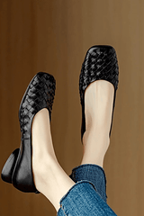 Velmira - Woven Leather Pumps