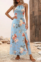 Selene – Floral Halter Maxi Dress