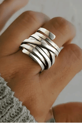 Bliss - Vintage Thick Layer Silver Ring