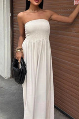 The Summer Ease – Strapless Flowy Jumpsuit