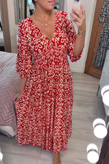 Elara – Elegant Floral Midi Dress