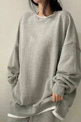 Lesley - Oversized round neck jumper for women