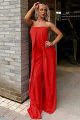 The Sunset Soirée – Strapless Flow Jumpsuit