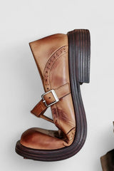 Classic Mary Jane Shoes - Brown