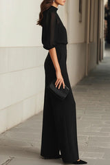 Velmira – Elegant Sheer Sleeve Jumpsuit