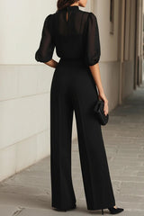 Velmira – Elegant Sheer Sleeve Jumpsuit